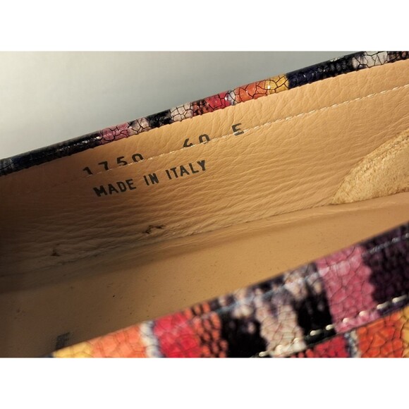 Ron White Size 40 EU/9.5 US Rita Leather Multicolored Loafer Vibram Lug Sole - Picture 4 of 8